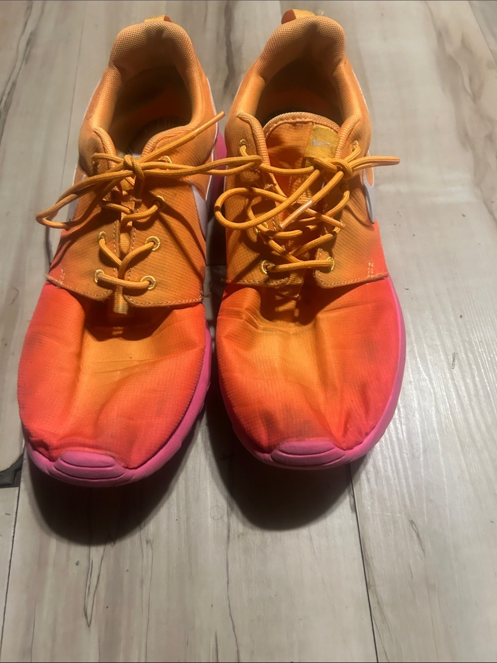 Neon nike roshe runs ombré running shoes
